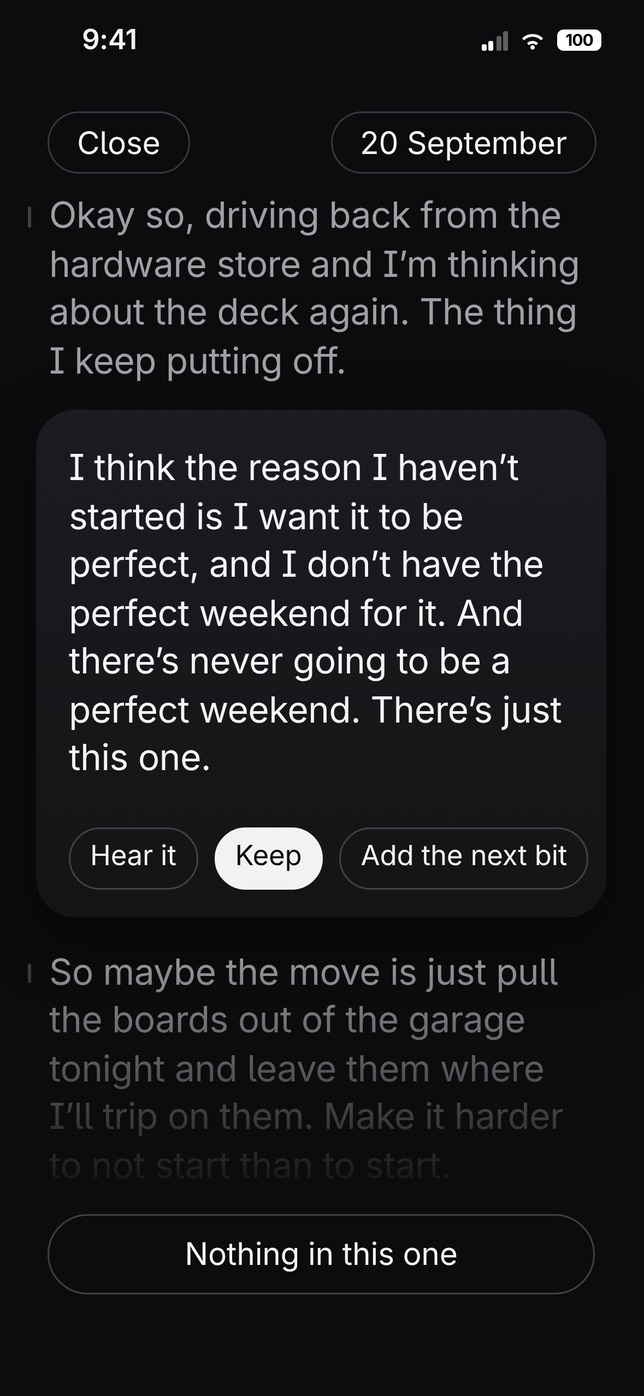 Second Pass, choosing what comes back